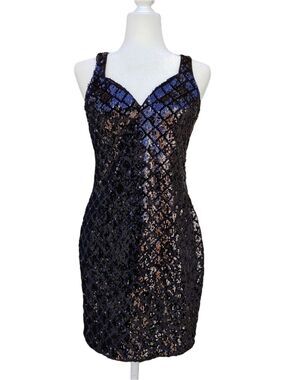 EXPRESS Black Formal Sequin Siren Sheath Dress Women's Small NWT New